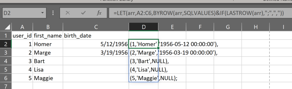 excel-lambda-SQLVALUES: Format A Row Of Data For SQL INSERT - FLEX YOUR ...